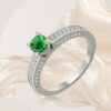 Emerald Silver Set Necklace, Earrings and Ring for Her - Image 6