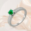 Emerald Necklace Silver Earrings and Ring Set for Her - Image 5