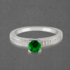 Emerald Silver Set Necklace, Earrings and Ring for Her - Image 7