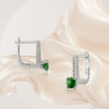 Emerald Silver Set Necklace, Earrings and Ring for Her - Image 9