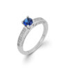 Sapphire Sterling Silver Necklace, Earrings and Ring Set For Her (Set) - Image 8