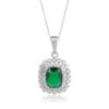 Emerald Sterling Silver Necklace, Earrings Set For Her (Set) - Image 3