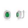 Emerald Sterling Silver Necklace, Earrings Set For Her (Set) - Image 4