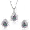 Mystiq Quartz Silver Necklace and Earrings (Set)