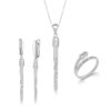 Sterling Silver Necklace, Ring and Earrings Set For Her (Set)