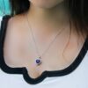 Blue Sapphire Sterling Silver Necklace, and Earrings Set For Her (Set) - Image 3