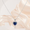 Blue Sapphire Sterling Silver Necklace, and Earrings Set For Her (Set) - Image 5