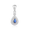 Blue Sapphire Sterling Silver Necklace, Earrings and Ring Set For Her (Set) - Image 7