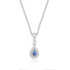 Blue Sapphire Sterling Silver Necklace, Earrings and Ring Set For Her (Set) - Image 5