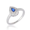 Blue Sapphire Sterling Silver Necklace, Earrings and Ring Set For Her (Set) - Image 8