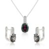 Mystiq Quartz Silver Necklace and Earrings Set