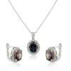 Mystiq Quartz Silver Necklace and Earrings (Set)