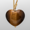 Tiger Eye Heart Earrings 925 Silver Gold Plated Leo - Image 3
