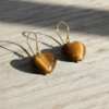 Tiger Eye Heart Earrings 925 Silver Gold Plated Leo - Image 6