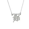 Latin Font Silver Chain Necklace for Girls