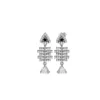 Silver Fish-bone Dangle Earrings