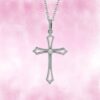 Unisex Cross Silver Necklace Religious Gift Jewelry