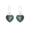 Labradorite Heart Earrings 925 Silver White Rhodium Plated Scorpio - Image 12