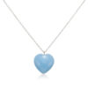 Blue Opal Heart Pendant Necklace Sterling Silver