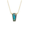 Labradorite Pendant Necklace Silver Gold-Plated Leo Zodiac