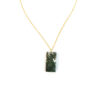 Moss Agate Rectangle Necklace 925 Silver Gold Filled - Image 4