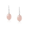Rose Quartz Earrings 925 Silver Rhodium Taurus