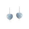 Blue Opal Earrings 925 Silver White Rhodium Plated Birthstone
