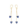 Lapis Lazuli Double Heart Earrings Gold Plated Sagittarius - Image 8