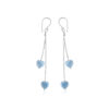 Blue Opal Heart Dangle Earrings Silver October Birthstone - Image 12