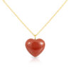 Red Jasper Heart Pendant Necklace 925 Silver Gold Plated Leo
