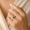 Exquisite Green CZ Silver Plated Ring - Image 2