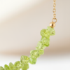 Peridot Chip Bar Necklace 18K Gold Plated August Birthstone - Image 2