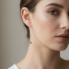 Raw Peridot Earrings 925 Silver Gold Plated August Birthstone - Image 3
