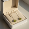 Raw Peridot Earrings 925 Silver Gold Plated August Birthstone - Image 2