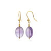 Amethyst Drop Earrings 925 Silver Gold Plated February Birthstone