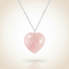 Heart Shaped Rose Quartz Pendant Silver Necklace - Image 10