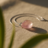 Heart Shaped Rose Quartz Pendant Silver Necklace - Image 8