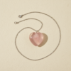 Heart Shaped Rose Quartz Pendant Silver Necklace - Image 7