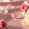 Heart Shaped Rose Quartz Pendant Silver Necklace - Image 6