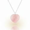 Heart Shaped Rose Quartz Pendant Silver Necklace - Image 3