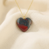 Heart Shaped Bloodstone Pendant Silver Necklace - Image 4