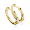 Baguette Natural Diamond Hoop Earrings in 14K & 18K Gold – Minimal Gold Hoop Earrings for Women - Image 3