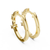 Baguette Natural Diamond Hoop Earrings in 14K & 18K Gold – Minimal Gold Hoop Earrings for Women - Image 4