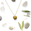Tiger Eye Heart Pendant Necklace Gold Plated Leo Birthstone - Image 2