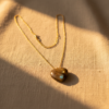 Tiger Eye Heart Pendant Necklace Gold Plated Leo Birthstone - Image 3