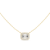 Baguette Natural Diamond Halo Pendant Necklace in 14K & 18K Gold Plating - Image 2