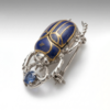 Lapis Lazuli Beetle Brooch Silver Gold Plated December Birthstone - Image 5
