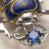 Lapis Lazuli Beetle Brooch Silver Gold Plated December Birthstone - Image 4