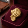 Leo Zodiac Lion Brooch Gold Plated Pin - Image 4
