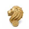 Leo Zodiac Lion Brooch Gold Plated Pin